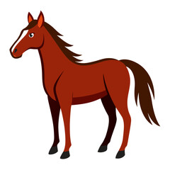 Brown horse with white blaze and dark mane tail