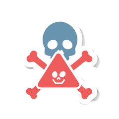 Jolly Roger skull and crossbones symbol: a dangerous pirate warning icon