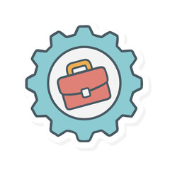 Glossy, flat gear icon vector illustration set for web design and business technology