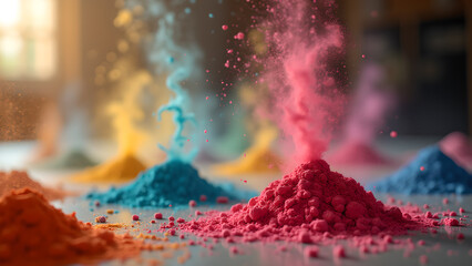 Vibrant explosion of colors, a mesmerizing dance of hues creating an artistic masterpiece, a celebration of visual splendor