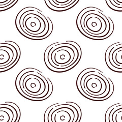 Seamless pattern with line art style onion ring. Perfect for food packaging, kitchen textile, background and culinary themed graphic design.