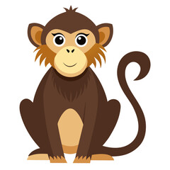 Cute cartoon monkey sitting animal