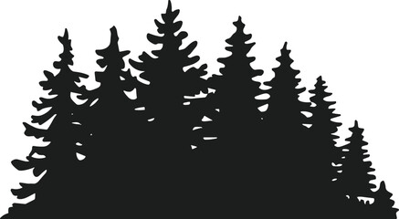 Pine Tree Forest Silhouette Vector Illustration