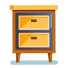 Yellow and brown nightstand with two drawers furniture bedroom