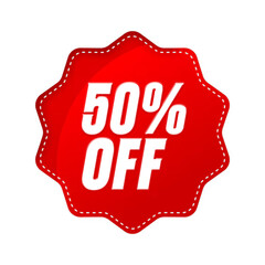 50% off red discount label