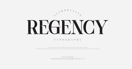 Regency Abstract modern font alphabet. Minimal luxury urban fonts for logo, brand etc. Typography technology, electronic, movie, digital, music, future, logo creative font.