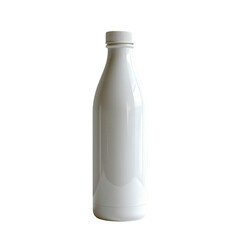 Empty white plastic bottle with cap on a Transparent Background for packaging and beverage display