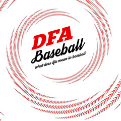 DFA Baseball. Abstract swirl pattern made from baseball stitch details. Vector illustration on white