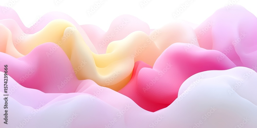 Poster elegant abstract background with gentle waves in pastel grapefruit colors for text space design