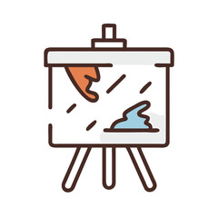 Easel with Abstract Paint Strokes painting canvas