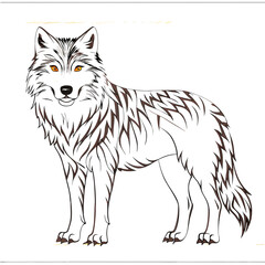 Fierce wolf with striking amber eyes and dark markings animal wildlife