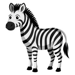 Cartoon zebra with black and white stripes animal wildlife