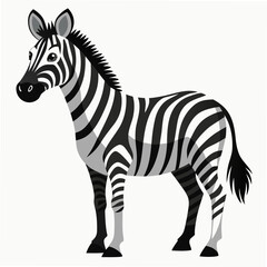 Stylized Zebra Standing Profile View animal wildlife