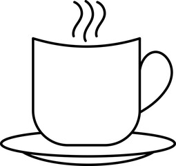 Minimal coffee cup stroke icon for cafe branding, mobile apps, restaurant menus, food packaging, and websites. Editable vector line art.