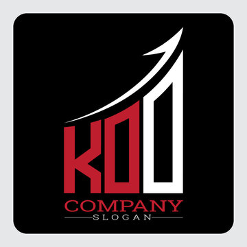 KDO logo design, KDO Company Logo Design Growth vector, KDO Upward Arrow Business Success Logo vector, KDO Corporate Branding Logo, KDO simple and modern logo, KDO business finance logo design, etc.