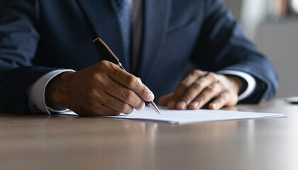 Businessman Signing Important Documents