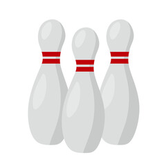 Three Bowling Pin Element with Red Stripe Equipment