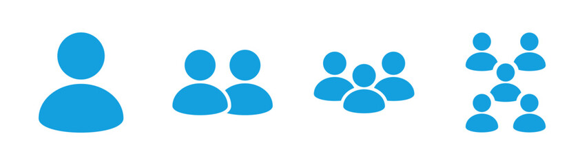 User icons solid style with people, group, community, network, isolated, for web, apps, and infographic interface