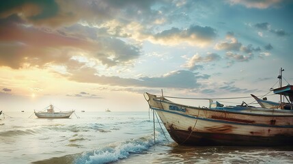 Fototapeta premium Seaside background images are a gateway to coastal tranquility, blending rolling waves, warm sands, and endless skies. They capture sunrise glows, sunset hues, and moonlit shores, merging nature’s ele