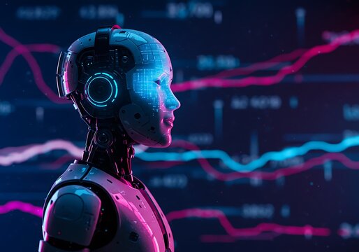 Metallic android in a contemplative pose, surrounded by digital information streams, high tech.

 - Powered by Adobe