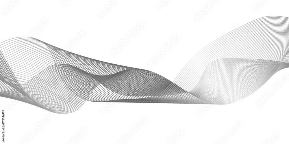 Poster abstract black gradient stripe wave vector minimal technology line curve pattern motion digital mesh