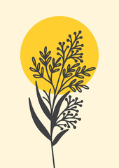 Minimal Abstract art, vector delicate leafy watercolor wallpaper.