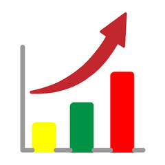 Bar Graph Vector Flat Icon Design