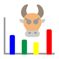 Bull Market Vector Flat Icon Design