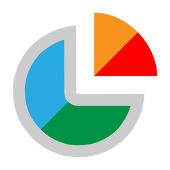 Pie Chart Vector Flat Icon Design