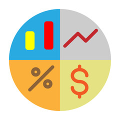 Investment Portfolio Vector Flat Icon Design