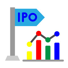 IPO (Initial Public Offering) Vector Flat Icon Design