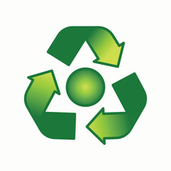Obraz premium Green Recycle Symbol with Arrows