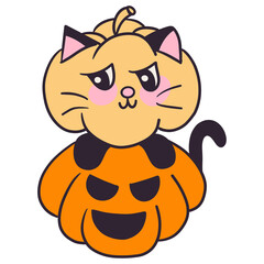 Orange Cat in Pumpkin Suit