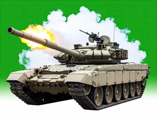 Military tank firing