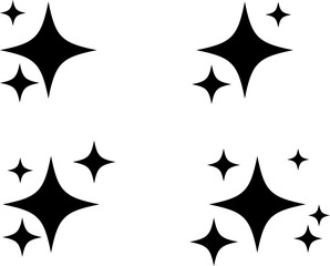 sparkle sign set. Artificial intelligence sign. Star shine. customer rating symbol. Shine sun ray. simple star burst symbol