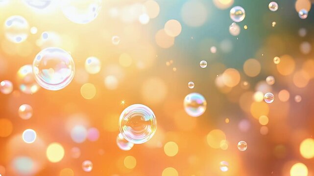 Golden Hour Bubbles:  Dreamy,  Floating Soap Bubbles in Warm Sunlight,  Bokeh Background,  Slow Motion,  4K Resolution.