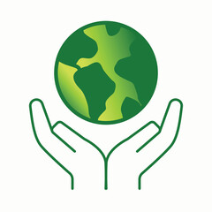 Protecting Green Earth with Hands