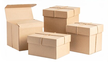 Fototapeta premium Brown cardboard boxes