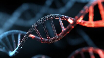 Digital interface showing DNA affected by microplastic chemicals
 - Powered by Adobe