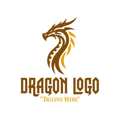 Elegant Golden Sea Dragon Logo for Royal Fantasy Branding and Unique Identity
