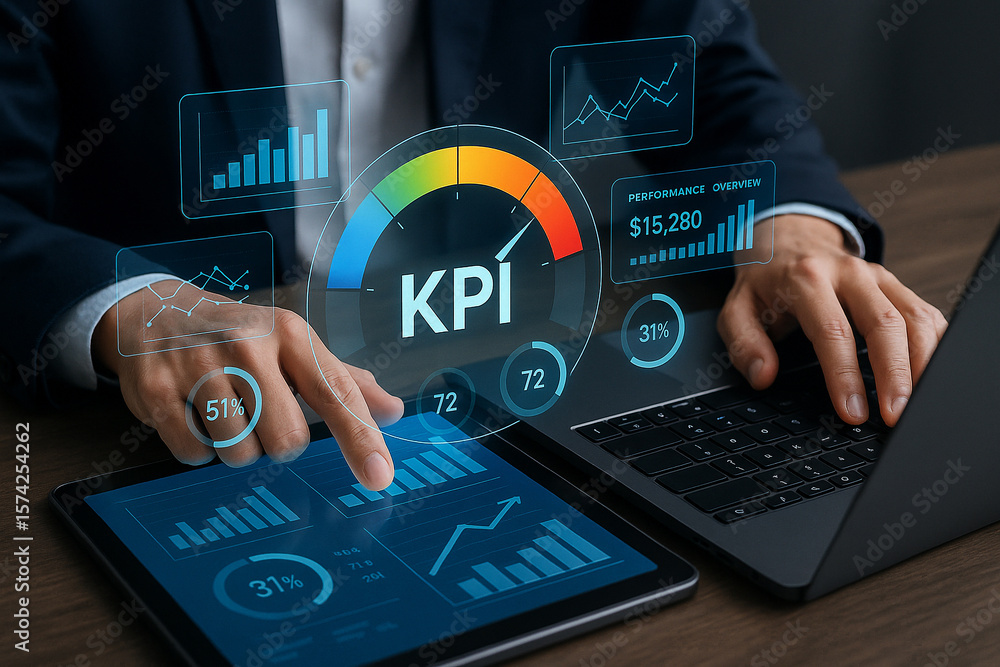 Poster kpi dashboard data analysis business intelligence performance management strategy and analytics repo