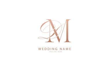 DM Initial monogram wedding logo