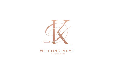 DK Initial monogram wedding logo