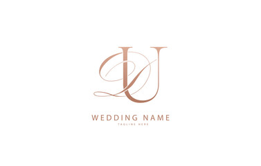 DU Initial monogram wedding logo