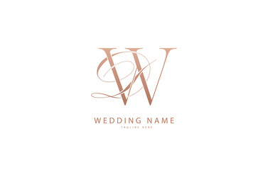 DW Initial monogram wedding logo