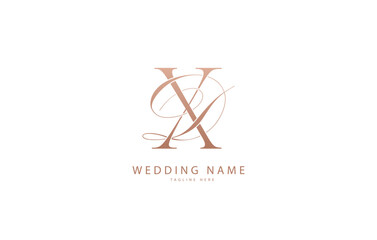 DX Initial monogram wedding logo