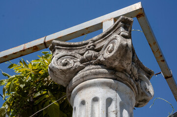 Historic Greek Column Close-up
