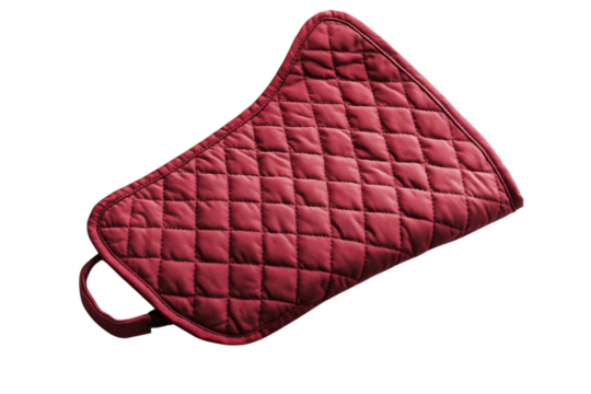 Red Potholder Kitchen Accessory Quilted Fabric Heat Protection Cooking Baking Oven Mitt Hot Pad