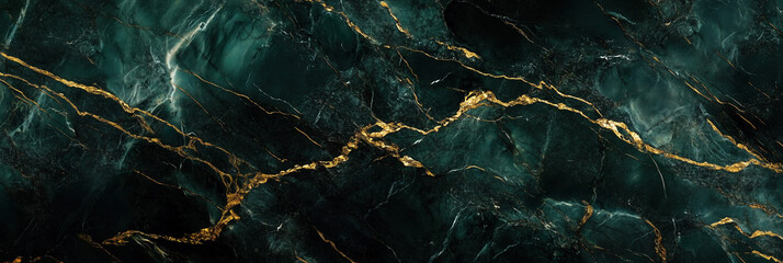 Elegant emerald green marble texture with striking gold veins and rich, glossy mineral patterns, luxury stone background
