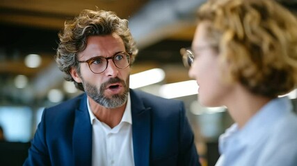 A professor and student exchange ideas passionately in a university office